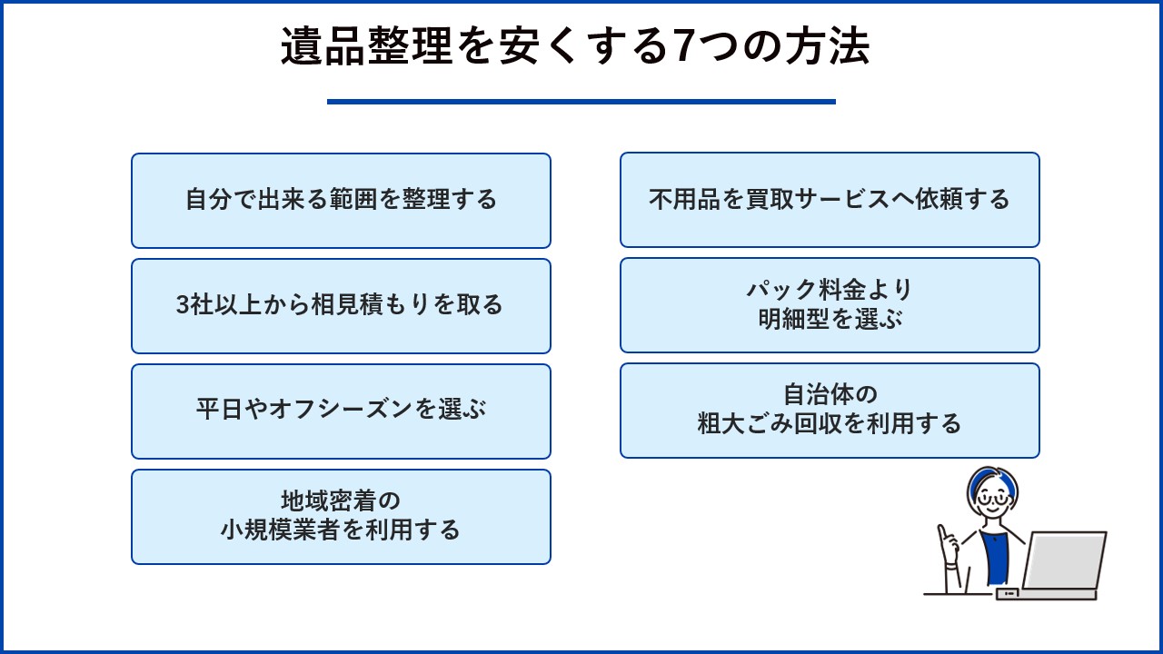 遺品整理を安くする7つの方法