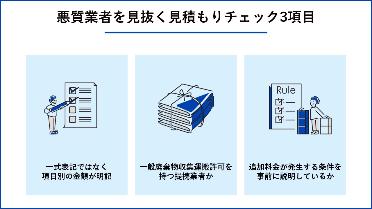 悪質業者を見抜く見積もりチェック3項目