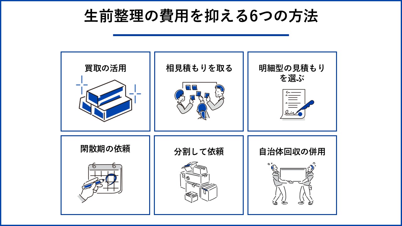 生前整理の費用を抑える6つの方法